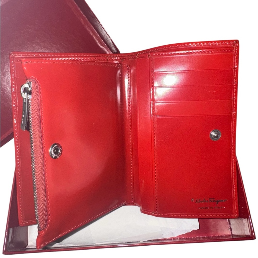 Salvatore Ferragamo authentic Vibrant Red Wallet - Picture 3 of 12